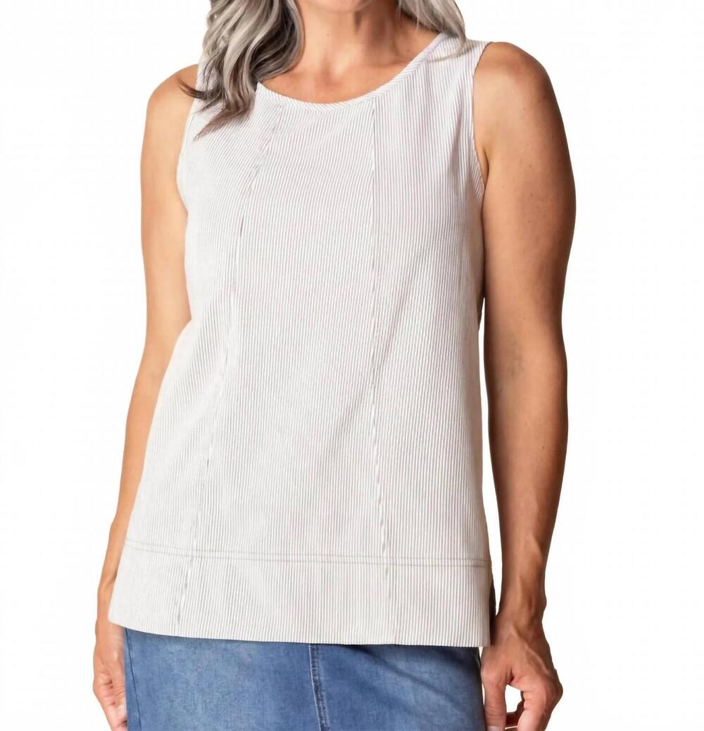 NEW HABITAT cool tech stripe seaside tank top in willow
